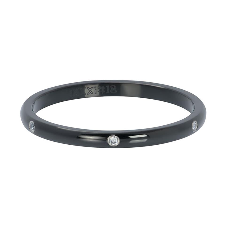 Anneau Recouvrant 2mm NOIR - 010 ( Bar à Bagues)
