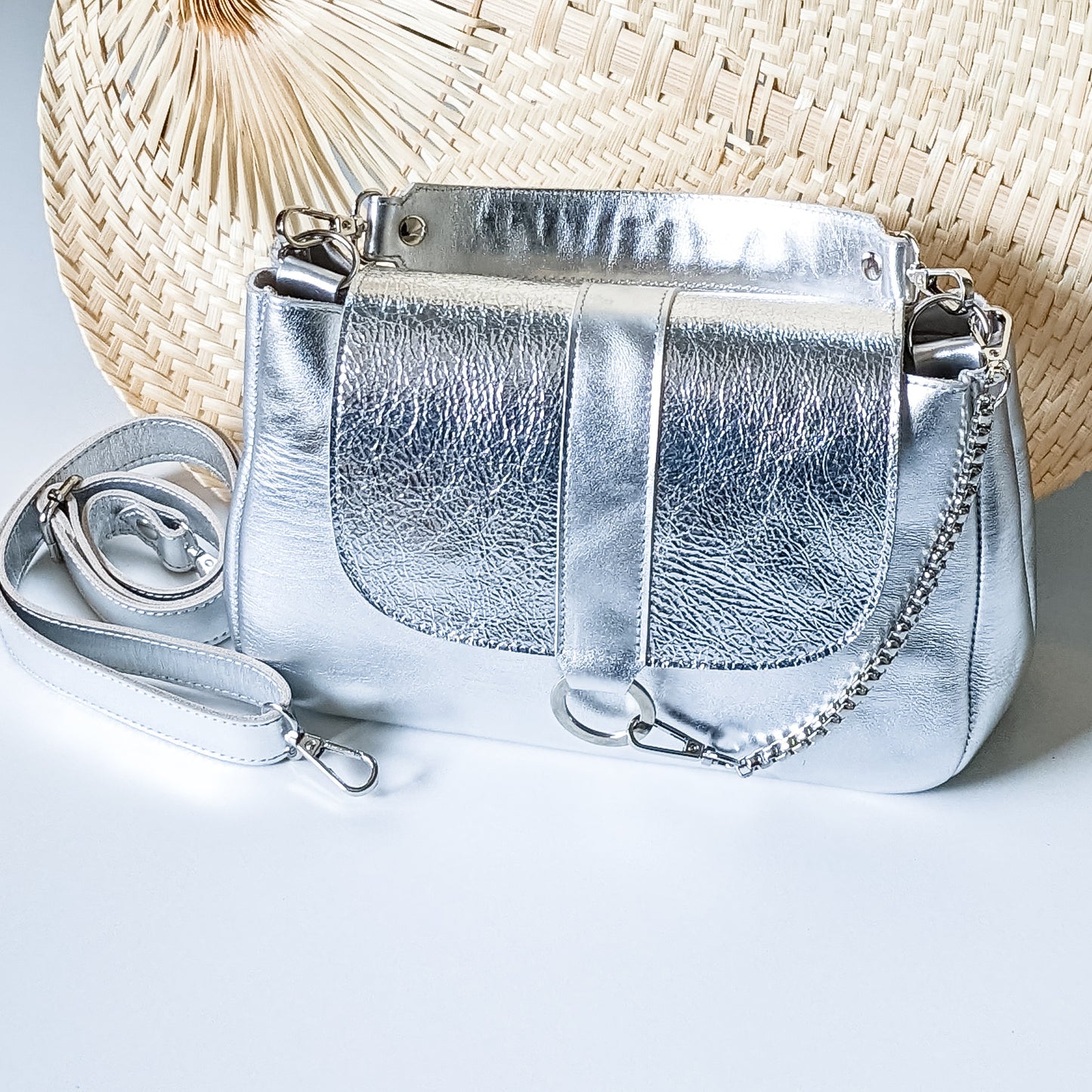 Sac Maluan " Médium Cuir Argent "