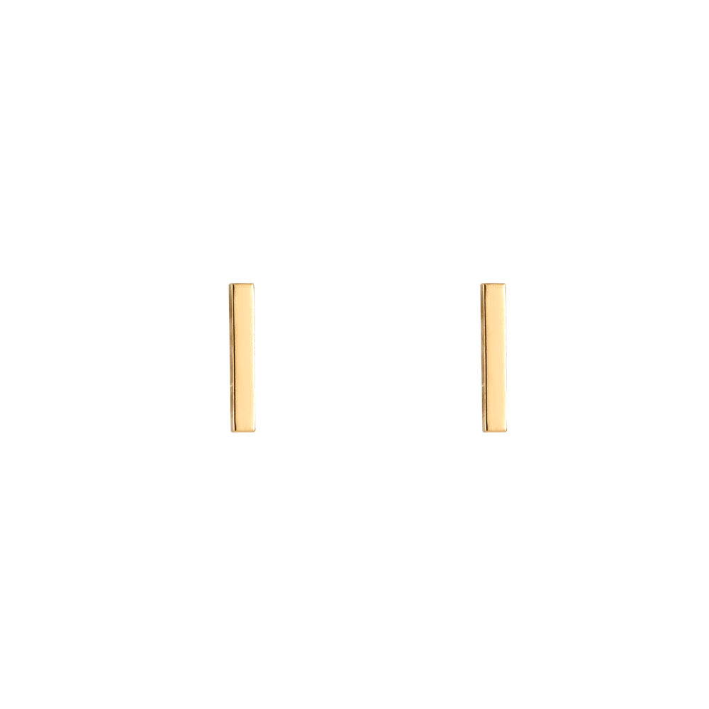 Boucles d'oreilles " Mini barrette " Acier inoxydable + bain d'or