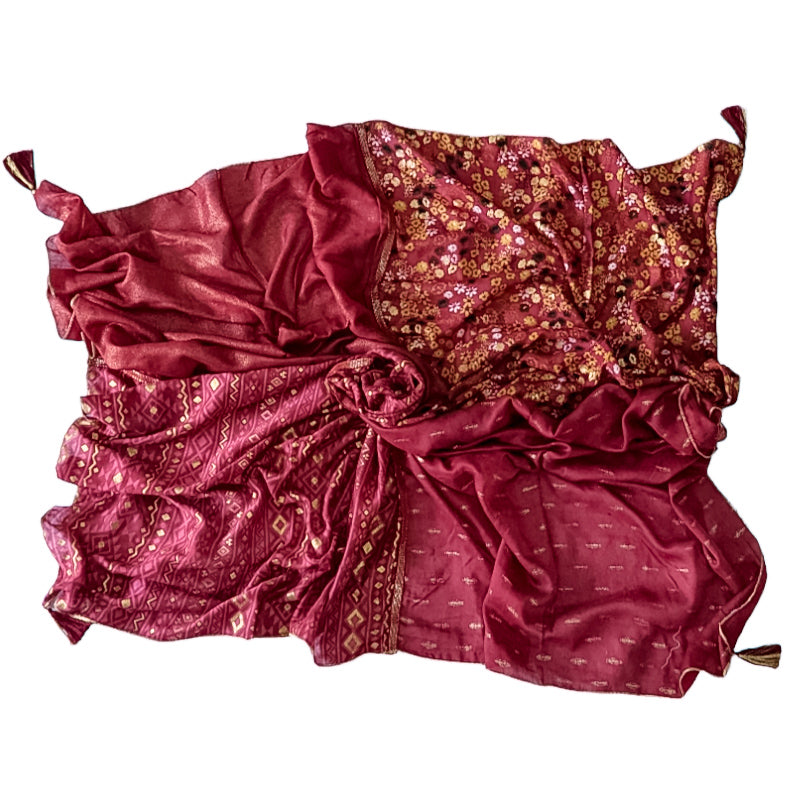 Foulard Patchwork XXL "Burgundy"