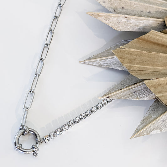 Collier " Mailles & Tennis " Acier inoxydable 316L