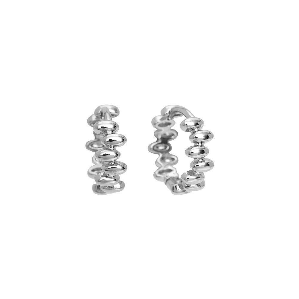 Boucles d'oreilles " Mini Créoles Bubble " Plaqué Argent